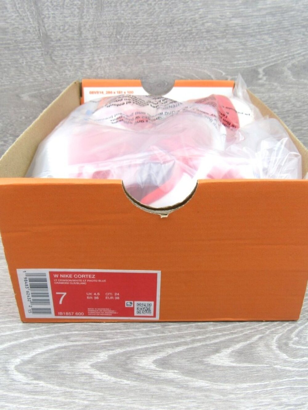 Nike Cortez Women's Size 7 Crimson Red Blue Sail White Sneakers NEW - Picture 12 of 13